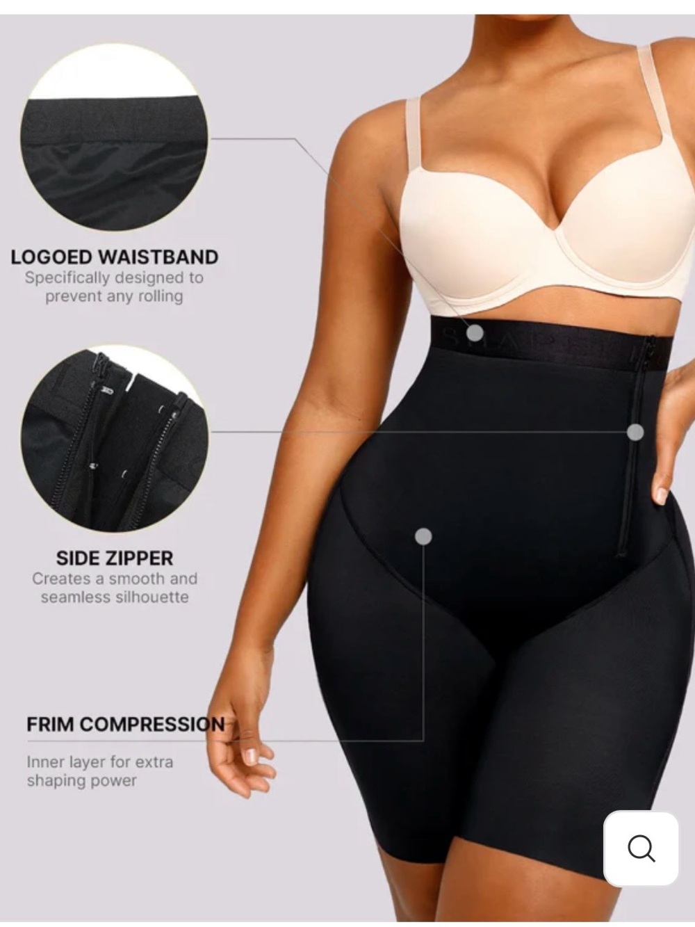Shapellx Black High-Waisted Shapewear Shorts